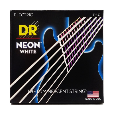 Струни для гітари DR Strings NEON White Electric - Light (09-42) (NWE-9)