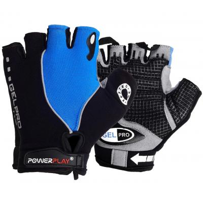 Велорукавиці PowerPlay 5019 Black/Blue L (5019C_L_Blue)