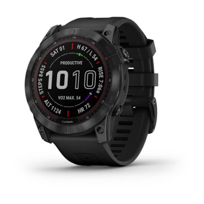 Смарт-годинник Garmin fenix 7X Sapph Sol Black DLC Ti w/Black Band, GPS (010-02541-23)