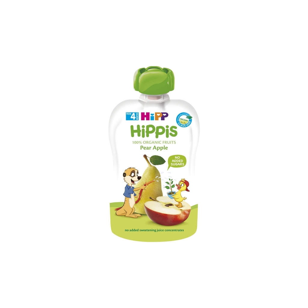 Дитяче пюре HiPP HiPPiS Pouch Груша-яблуко, 100 г (9062300133704)