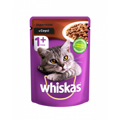 Вологий корм для кішок Whiskas з індичкою в соусі 100 г (4770608253165)