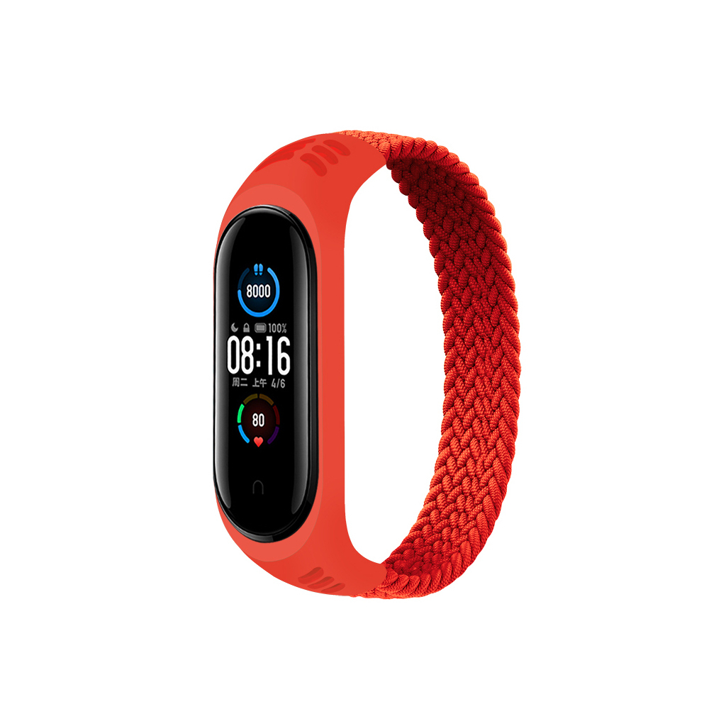 Ремінець до фітнес браслета BeCover Elastic Nylon Style для Xiaomi Mi Smart Band 5/6 (Size S) Red (706144)