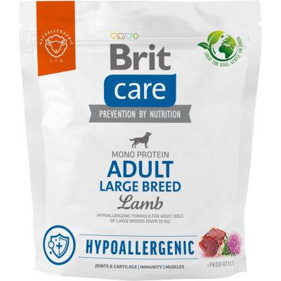 Сухий корм для собак Brit Care Dog Hypoallergenic Adult Large Breed з ягням 1 кг (8595602559091)