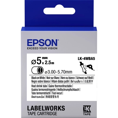 Стрічка для принтера етикеток Epson LK4WBA5 Heat Shrink Tube (C53S654904)