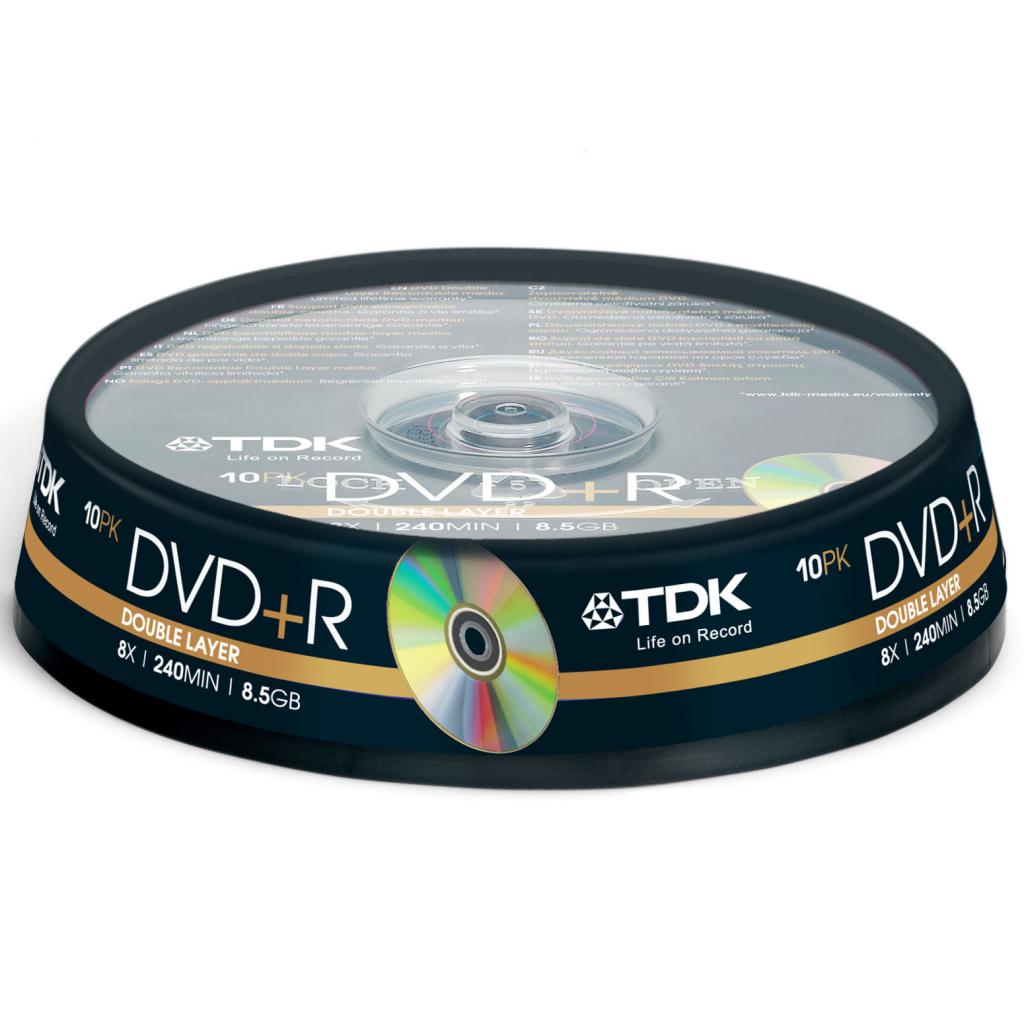 Диск DVD TDK 8.5GB 8X Cakebox 10шт (t19924)