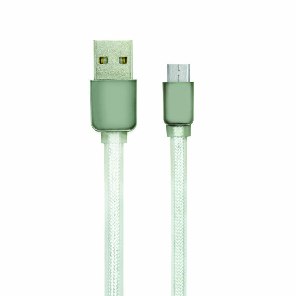 Дата кабель USB 2.0 AM to Micro 5P 1.0m Nylon Seria Silver Gelius (40402)