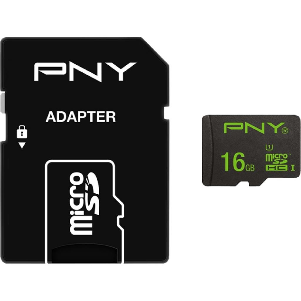 Карта пам'яті PNY flash 16GB microSDHC class 10 UHS-I (SDU16GHIGPER-1-EF)