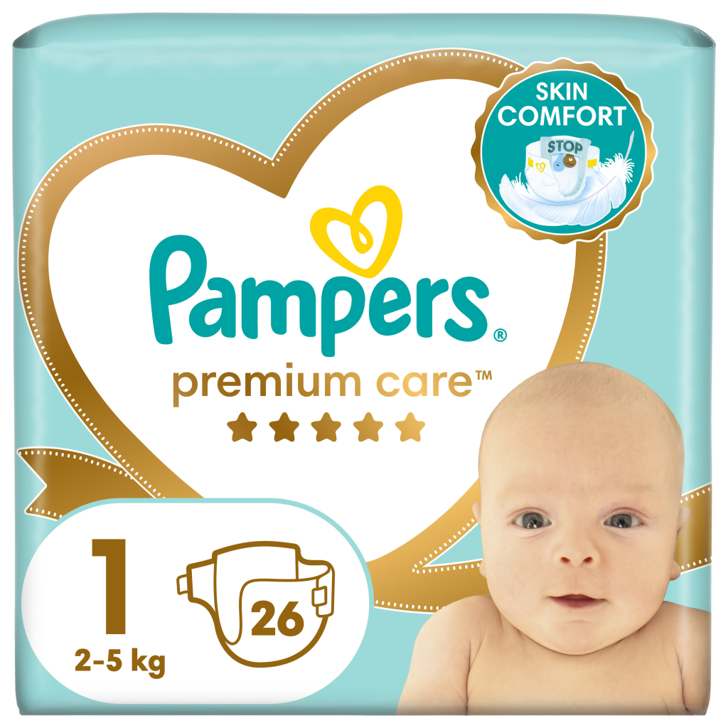 Підгузок Pampers Premium Care Розмір 1 (2-5 кг) 26 шт (8001841104614)