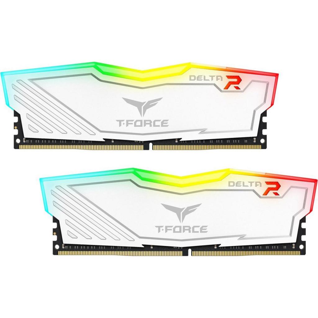 Модуль пам'яті для комп'ютера DDR4 16GB (2x8GB) 3600 MHz T-Force Delta White RGB Team (TF4D416G3600HC18JDC01)