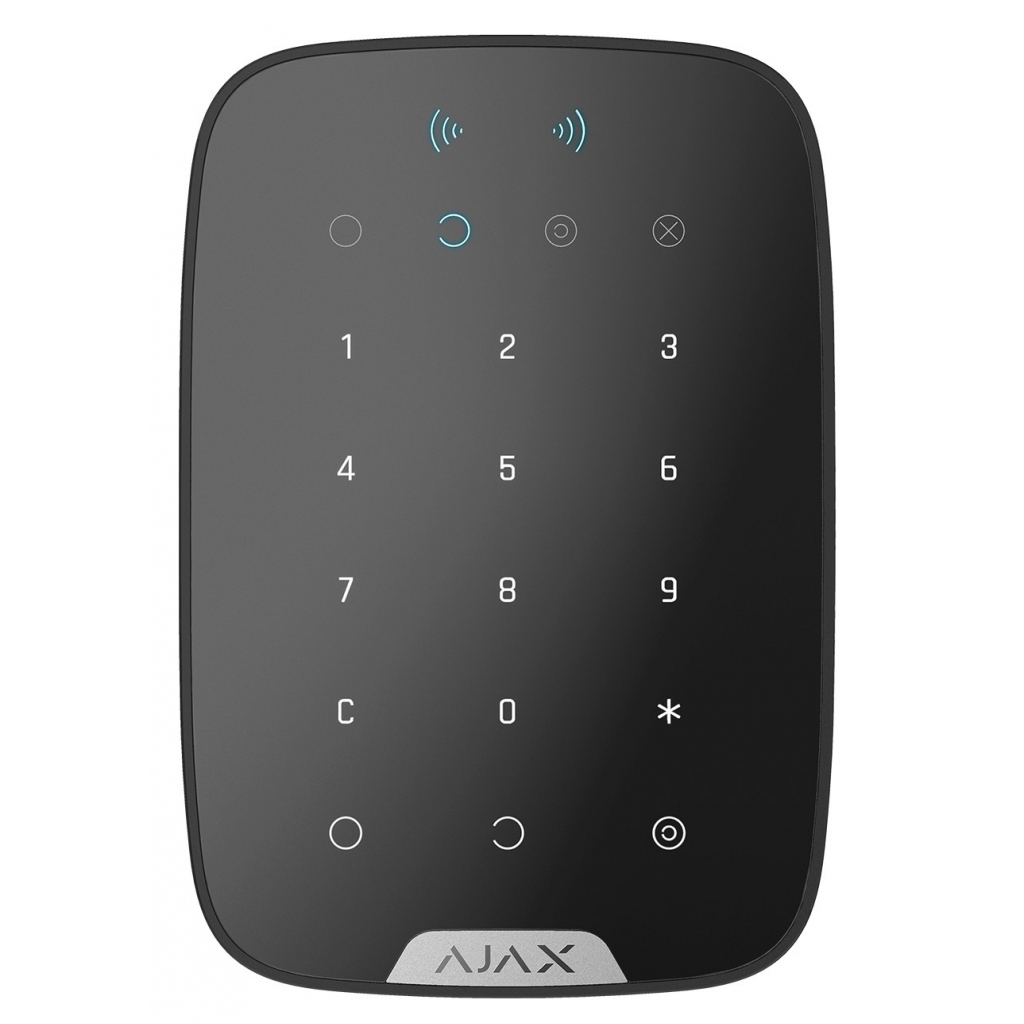 Клавіатура до охоронної системи Ajax KeyPad Plus Black (KeyPad Plus/Black)