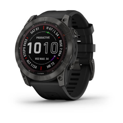 Смарт-годинник Garmin fenix 7X Sapph Sol Carbon Gray DLC Ti w/Black, GPS (010-02541-11)