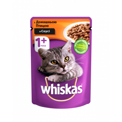 Вологий корм для кішок Whiskas з домашньою птицею в соусі 100 г (4770608239305)