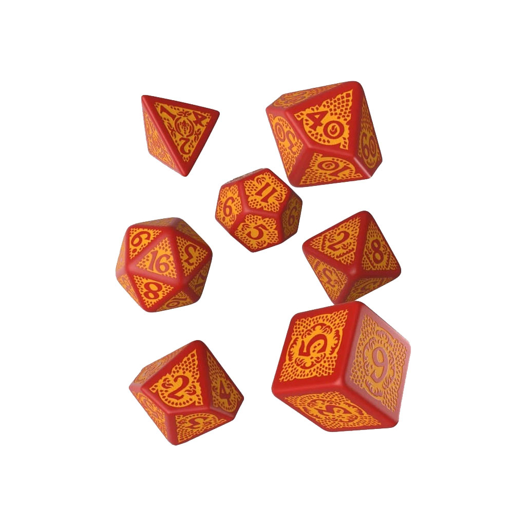 Набір кубиків для настільних ігор Q-Workshop Dragon Slayer Red orange Dice Set (7 шт) (SDRS1D)