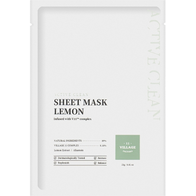 Маска для обличчя Village 11 Factory Active Clean Sheet Mask Lemon 23 г (8809663754396)