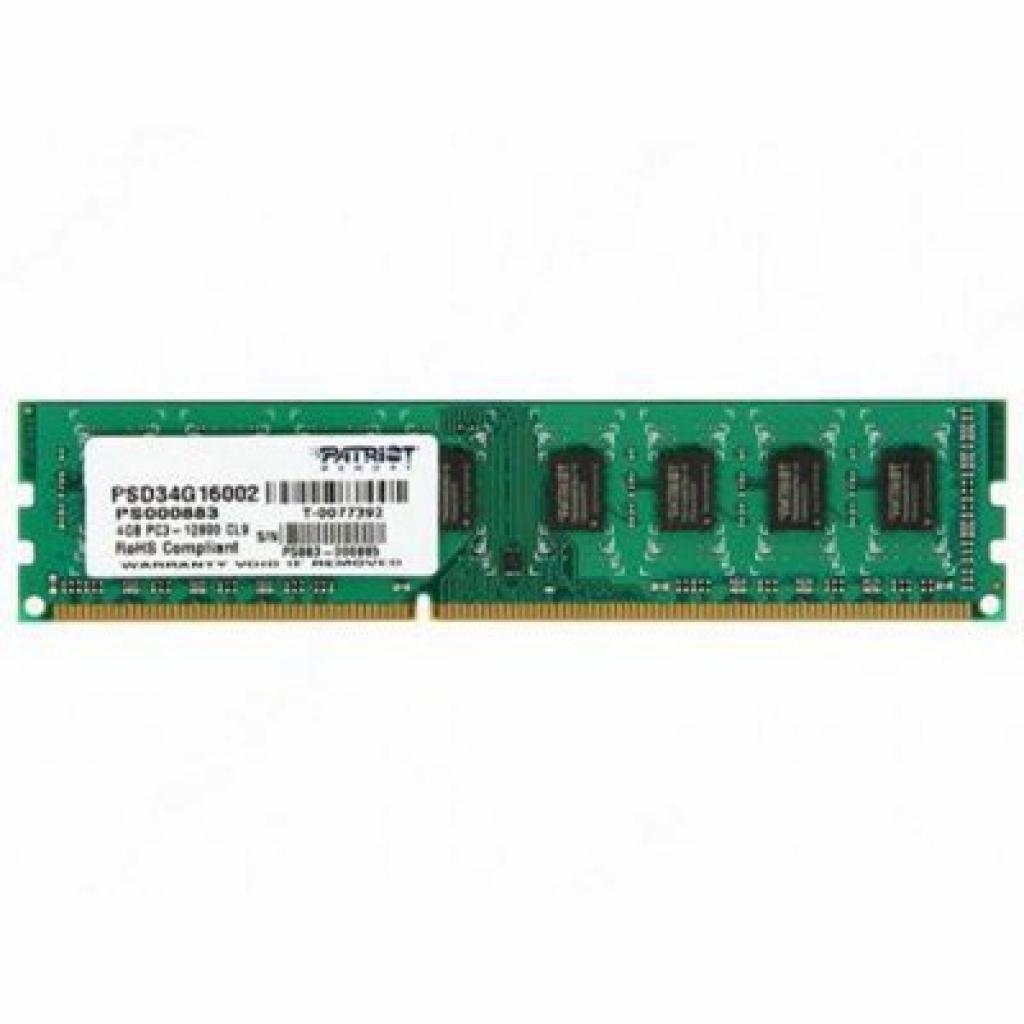 Модуль пам'яті для комп'ютера DDR3 4GB 1600 MHz Patriot (PSD34G16002)