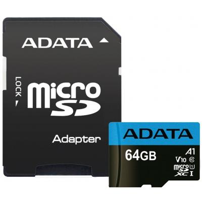 Карта пам'яті ADATA 64GB microSD class 10 UHS-I A1 Premier (AUSDX64GUICL10A1-RA1)