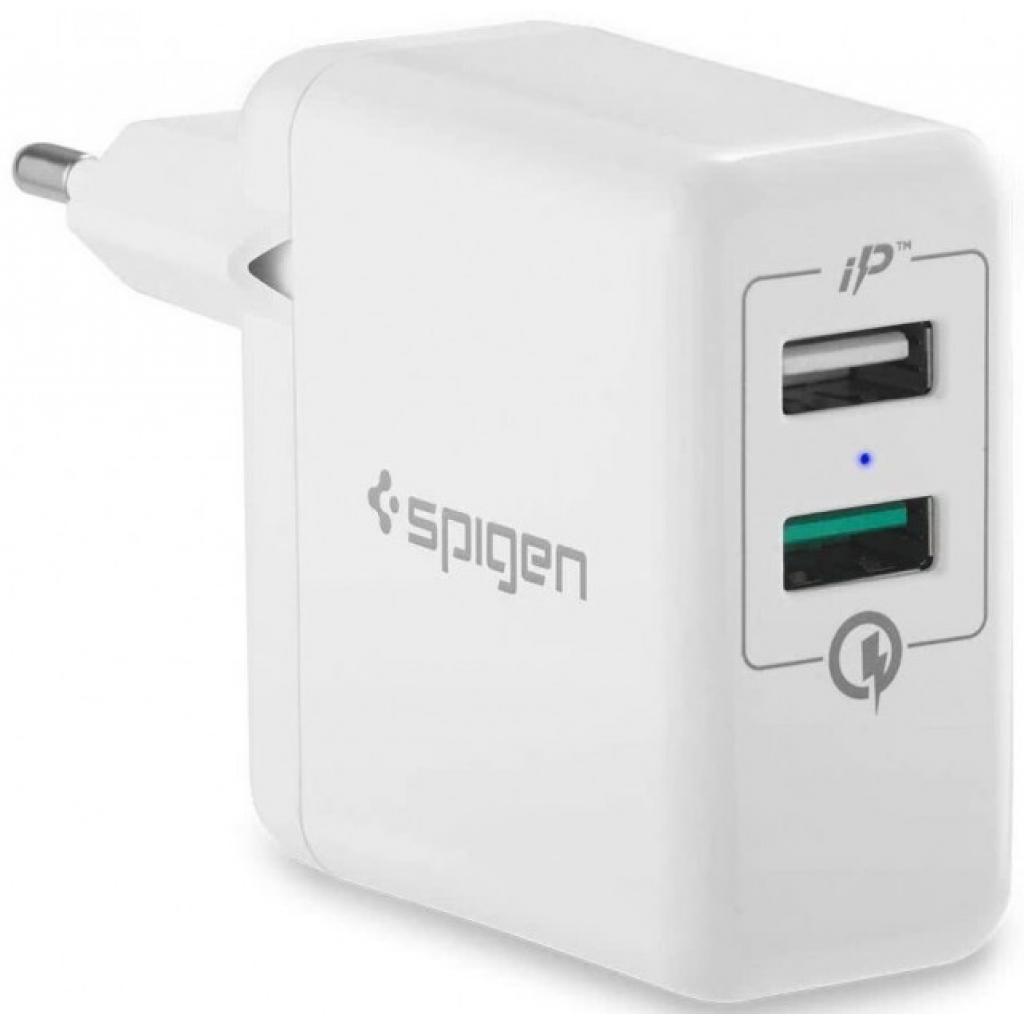 Зарядний пристрій Spigen Essential F207 Quick Charge 3.0 Wall Charger White (000AD21390)