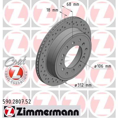 Гальмівний диск ZIMMERMANN 590.2807.52