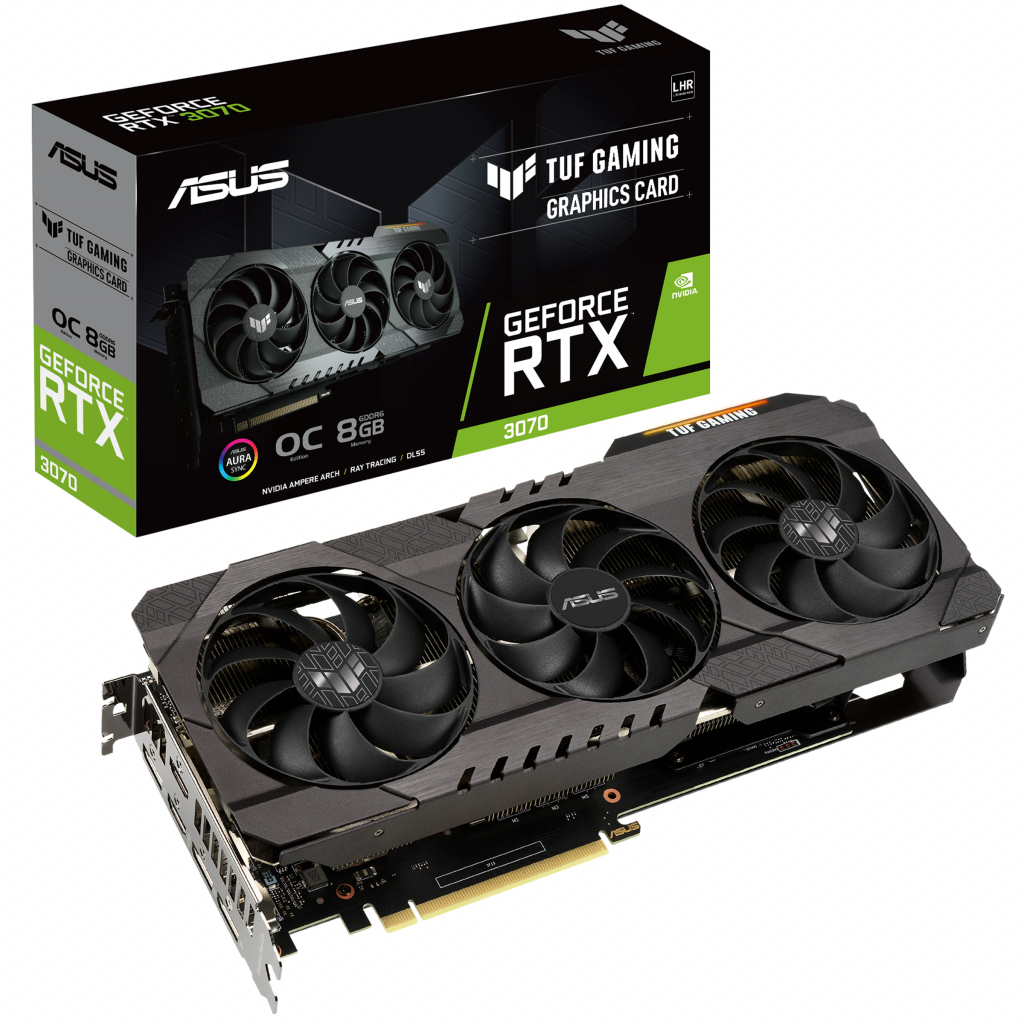 Відеокарта ASUS GeForce RTX3070 8Gb TUF OC V2 GAMING LHR (TUF-RTX3070-O8G-V2-GAMING)