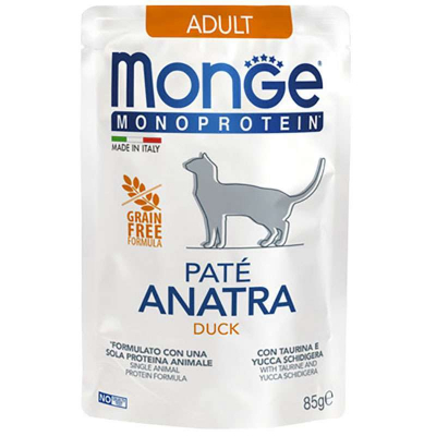 Паштет для котів Monge Cat Monoprotein Adult качка 85 г (8009470013703)