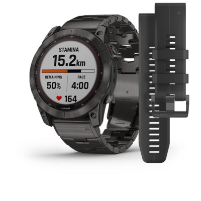 Смарт-годинник Garmin fenix 7X Sapph Sol Carbon Gray DLC Ti, GPS (010-02541-27)