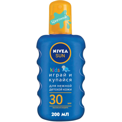 Засіб від засмаги Nivea Sun Дитячий сонцезахисний спрей Грай та купайся SPF 30 200 мл (4005808854035)