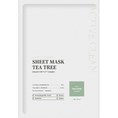 Маска для обличчя Village 11 Factory Active Clean Sheet Mask Tea Tree 23 г (8809663754402)