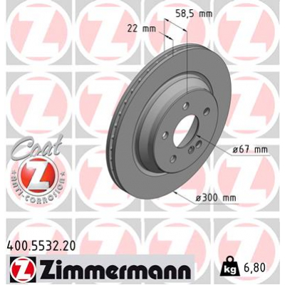 Гальмівний диск ZIMMERMANN 400.5532.20