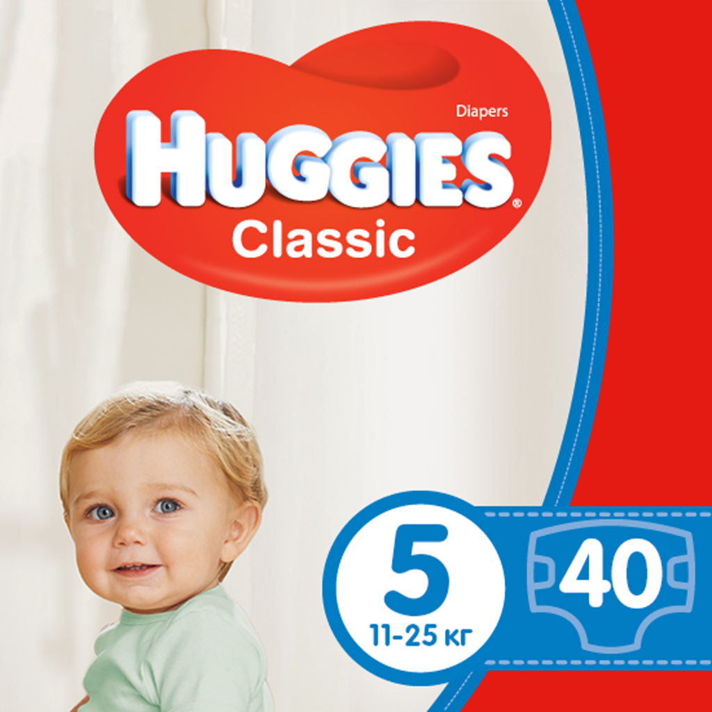 Підгузок Huggies Classic 5 (11-25 кг) Jumbo 40 шт (5029053573922)