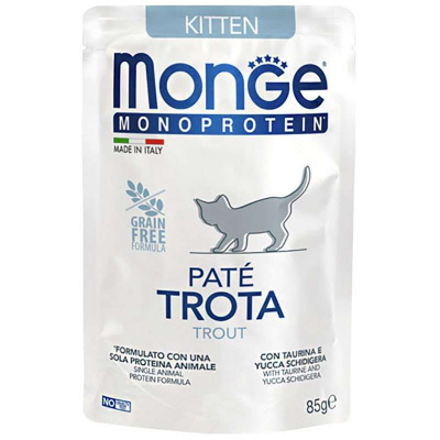 Паштет для котів Monge Cat Monoprotein Kitten форель 85 г (8009470013727)