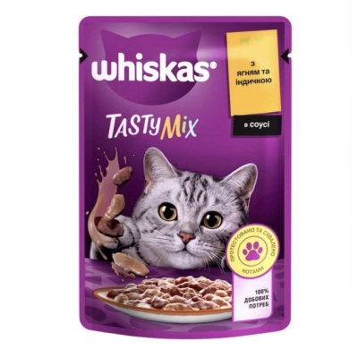 Вологий корм для кішок Whiskas TastyMix Ягня, Індичка 85 г (4770608262440)