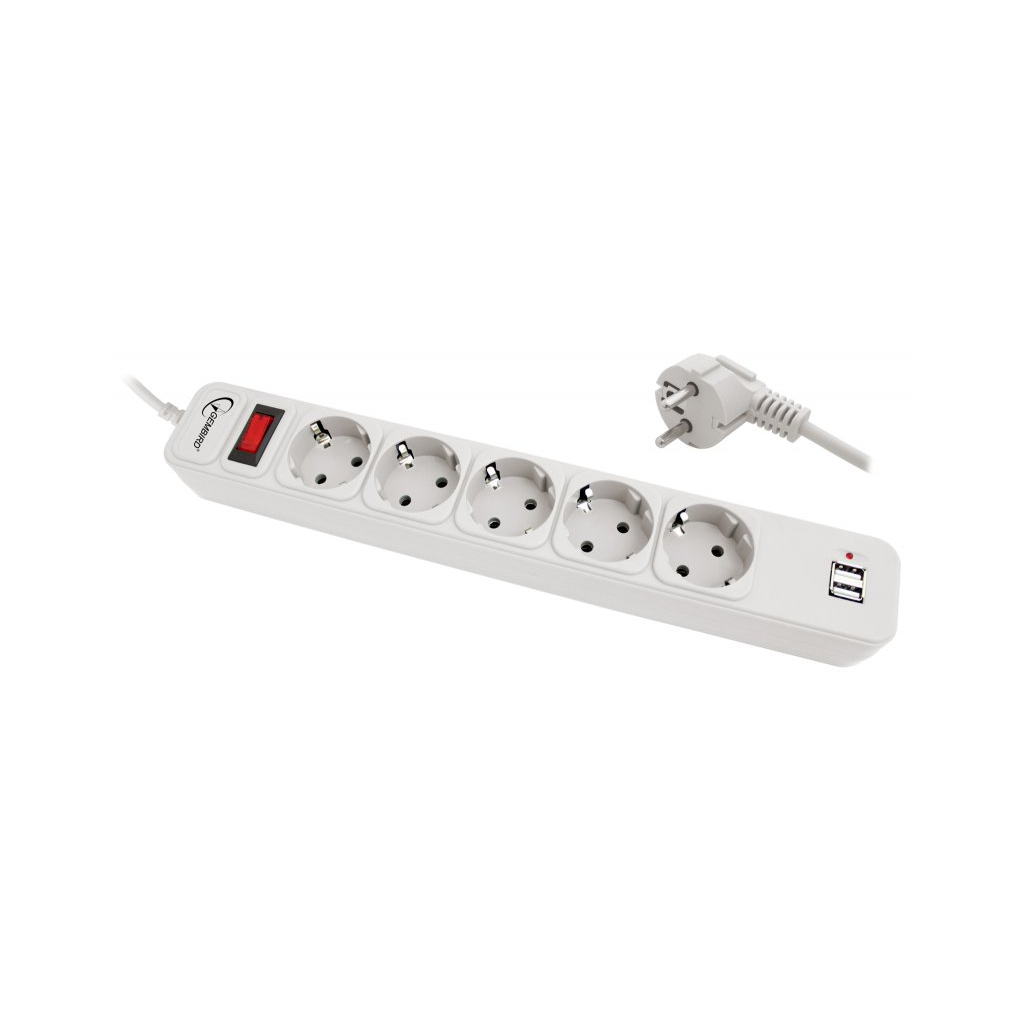 Мережевий фільтр живлення EnerGenie Power strip with USB charger, 5 sockets, 1.8 m (SPG5-U-6)