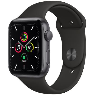 Смарт-годинник Apple Watch SE GPS, 44mm Space Gray Aluminium Case with Black Spor (MYDT2UL/A)