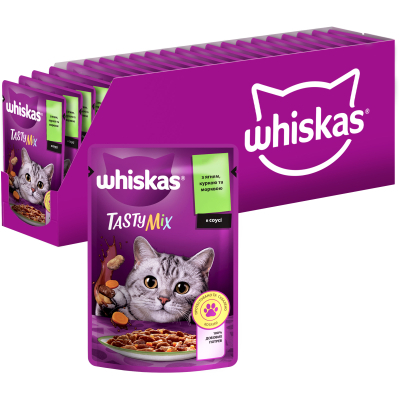 Вологий корм для кішок Whiskas TastyMix Ягня, Курка, Морква 85 г (4770608262433)