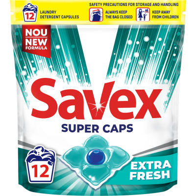 Капсули для прання Savex Super Caps Extra Fresh 12 шт. (3800024046834)