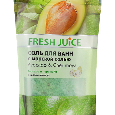 Сіль для ванн Fresh Juice Avocado & Cherimoya 500 г (4823015937637)