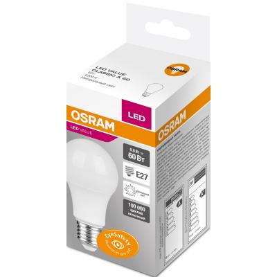 Лампочка Osram Value CLA60 8W 4000К 720LM E27 3 шт (4058075479340)