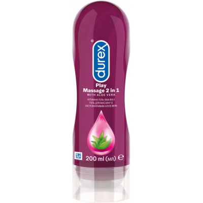 Інтимний гель-змазка Durex Play Massage 2in1 з алое вера для масажу (лубрикант) 200 мл (5038483962657)