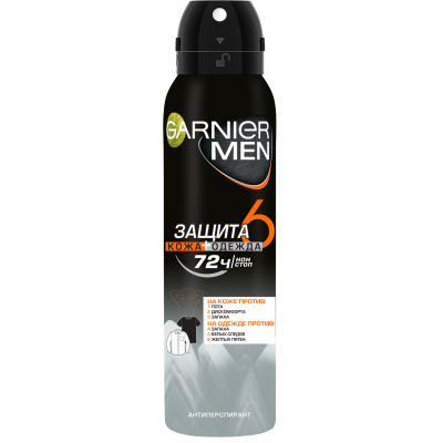 Антиперспірант Garnier Men Захист 6 спрей 150 мл (3600541488038)