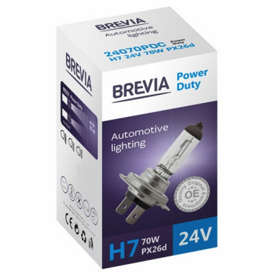 Автолампа Brevia H7 24V 70W PX26d Power Duty CP (24070)