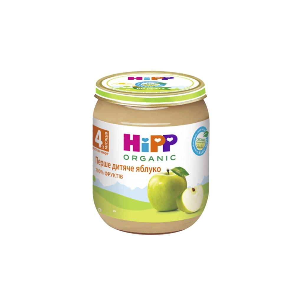 Дитяче пюре HiPP Organic Перше дитяче яблуко, 125 г (9062300134176)