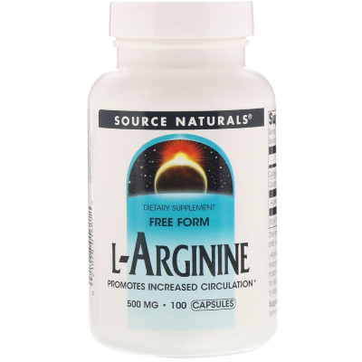 Амінокислота Source Naturals L-Аргінін 500мг, 100 капсул (SN1687)