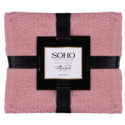 Плед Soho флісовий 200x230 см Pattern light pink (1001К)