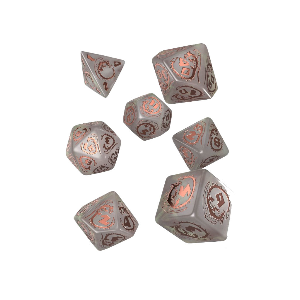 Набір кубиків для настільних ігор Q-Workshop Dragons Dice Set Quartz (SDRA4T)