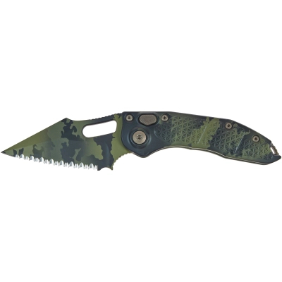 Ніж Microtech Stitch Olive Camo Signature Series Serrator (169-3OCS)