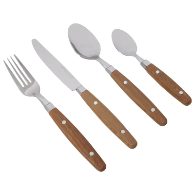 Набір туристичного посуду Gimex Cutlery Nature 16 Pieces 4 Person Wood (6960904)