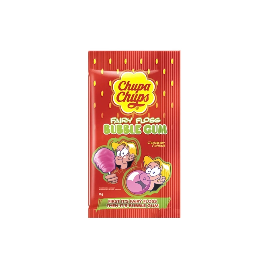 Жувальна гумка Chupa Chups Fairy Floss Strawberry солодка вата 11 г (6911316100817)