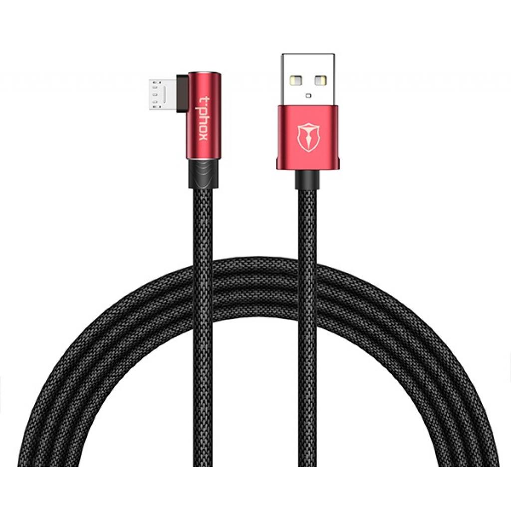 Дата кабель USB 2.0 AM to Micro 5P 1.2m Champion T-L804 Black/Red T-Phox (T-L804 Black/Red)