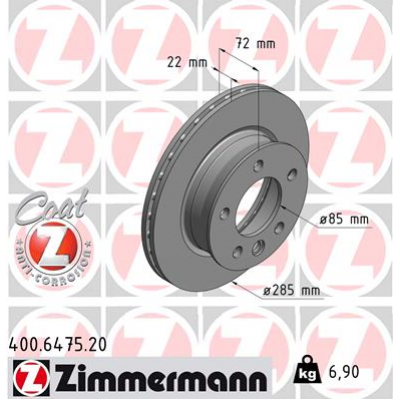 Гальмівний диск ZIMMERMANN 400.6475.20