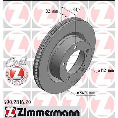 Гальмівний диск ZIMMERMANN 590.2816.52